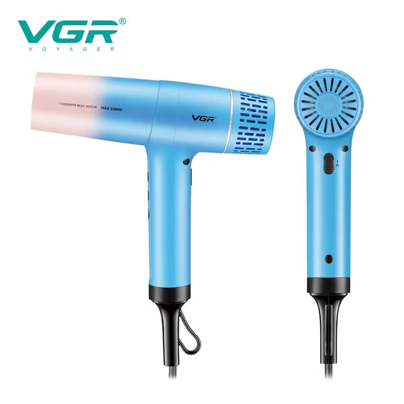 Фен професійний VGR V-442 BLUE, 3 швидкості, 3 режими температури, 110000 RPM, 1800-2200Вт, фото 8
