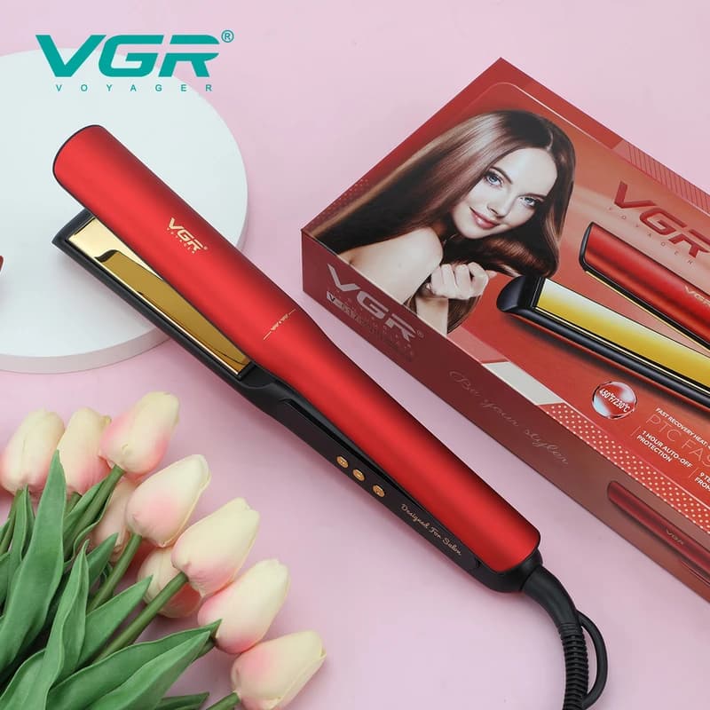 Випрямляч для волосся VGR V-517 RED, 150-230 ° C, титанове покриття, LED display, фото 3