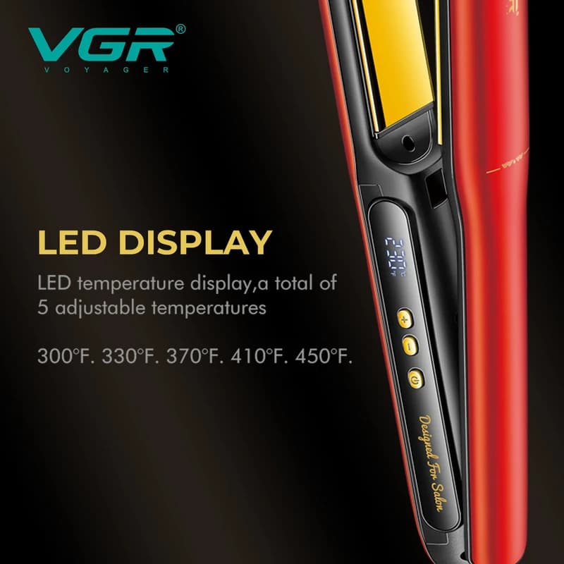 Випрямляч для волосся VGR V-517 RED, 150-230 ° C, титанове покриття, LED display, фото 9
