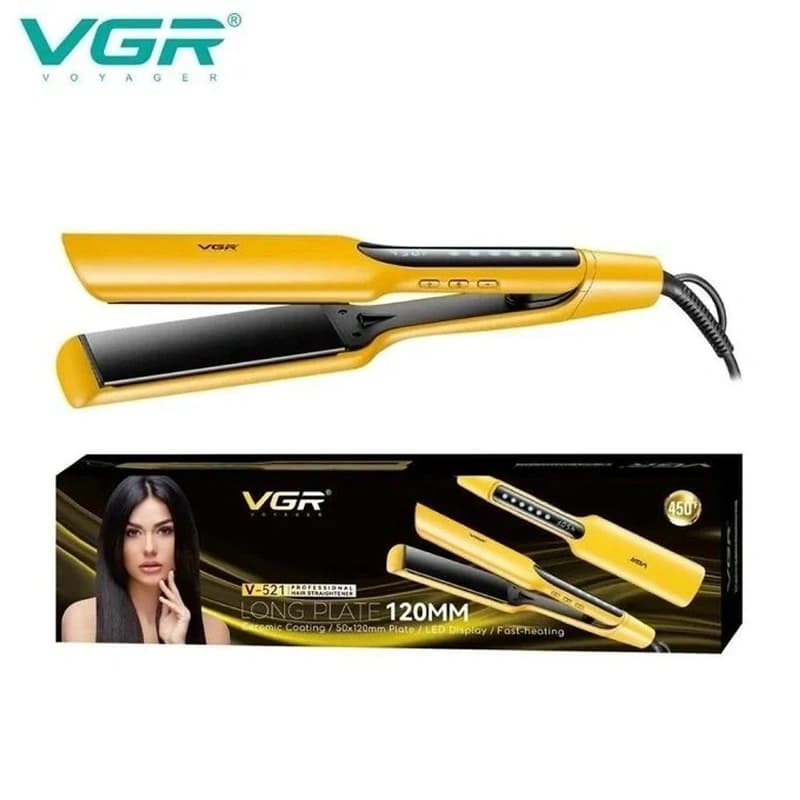 Выпрямитель для волос VGR V-521 YELLOW, 100-230°C, керамическое покрытие, LED display, 60W, фото 2