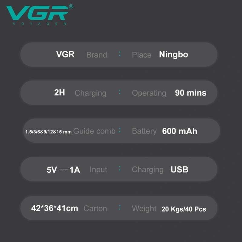 Тример VGR V-938, 4 насадки, LED display, фото 5