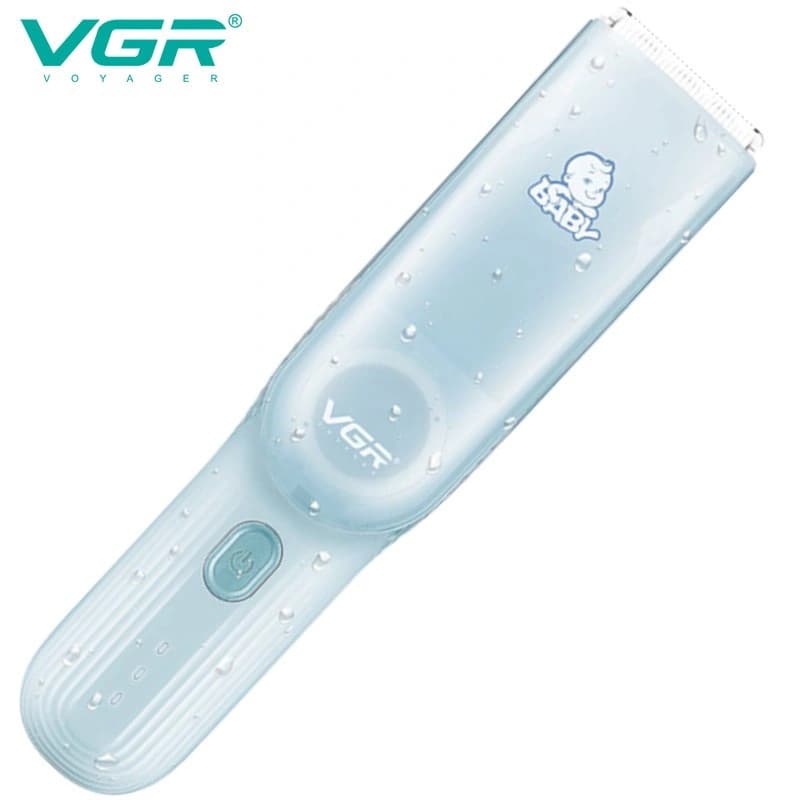 Дитяча машинка для стриження з функцією збору волосся VGR V-155 BLUE, 3 безпечні насадки, бесшумна, IPX8, фото 5