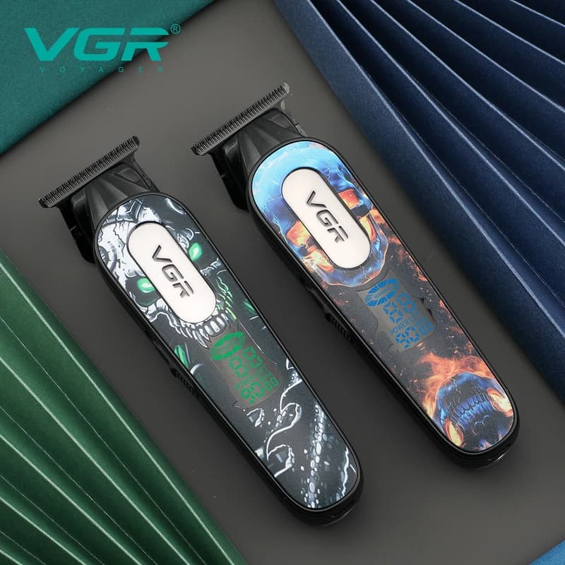 Тример VGR V-260 GREEN, 3 насадки, 2000mAh, 9000 RPM, LED display, фото 2