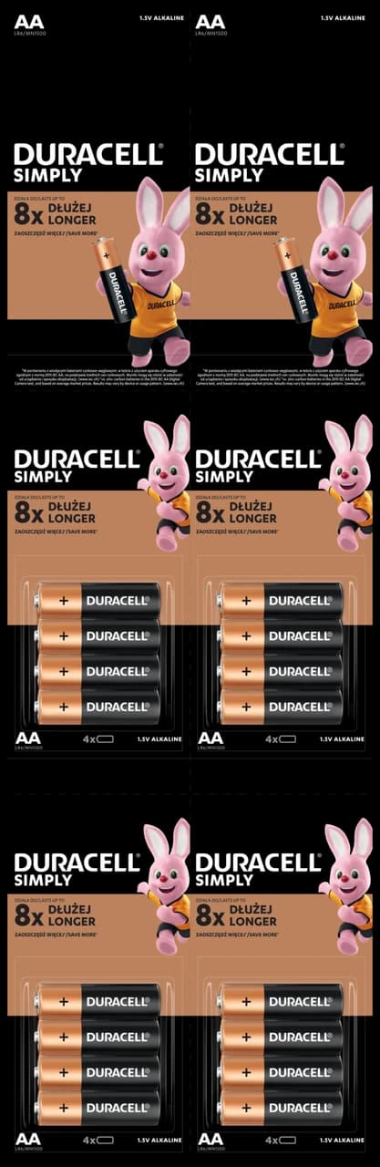 Батарейки Duracell LR6/AA /B16/4*4/K13