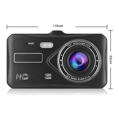 Автомобільний відеореєстратор T672, LCD 4'', TOUCH SCREEN, 2 камери, 1080P Full HD, метал. Корпус — фото 3