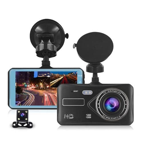 Автомобільний відеореєстратор T672, LCD 4'', TOUCH SCREEN, 2 камери, 1080P Full HD, метал. Корпус — фото 4