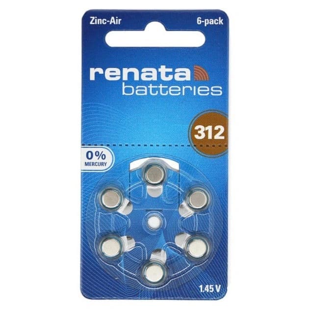 Батарейка для слухових апаратів Renata ZA312 6 шт