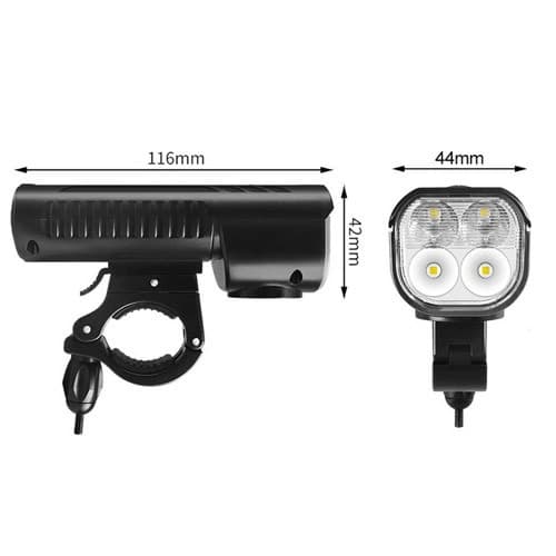 Велоліхтар із сигналом FY-336/2000-4T6, виносна кнопка, Waterproof, індикація заряду, Li-Ion акум., ЗП microUSB, Box — фото 4