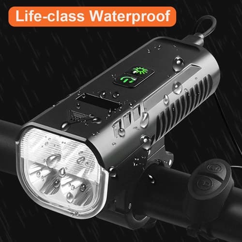 Велоліхтар із сигналом FY-336/2000-4T6, виносна кнопка, Waterproof, індикація заряду, Li-Ion акум., ЗП microUSB, Box — фото 8
