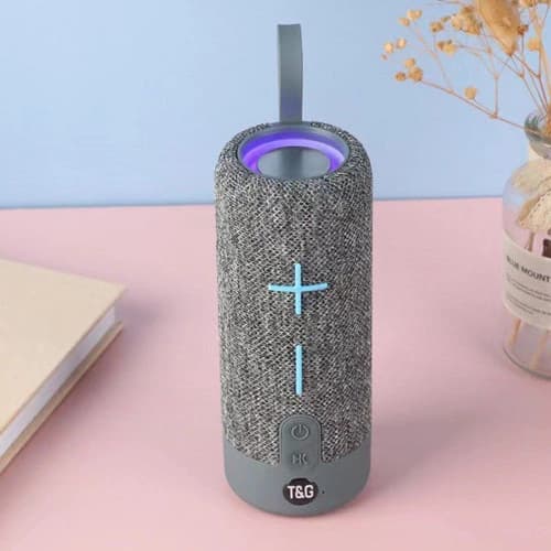 Bluetooth-колонка TG619C з RGB ПІДСВІЧУВАННЯМ, speakerphone, радіо, grey — фото 1
