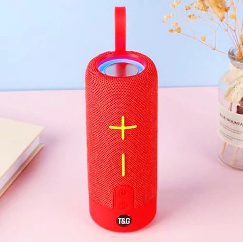 Bluetooth-колонка TG619C з RGB ПІДСВІЧУВАННЯМ, speakerphone, радіо, red — фото 1