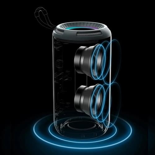 Bluetooth-колонка TG656 з RGB ПІДСВІЧУВАННЯМ, speakerphone, радіо, black — фото 3