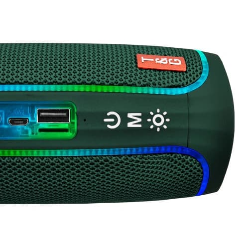 Bluetooth-колонка TG288 з RGB ПІДСВІЧУВАННЯМ, speakerphone, радіо, green — фото 3