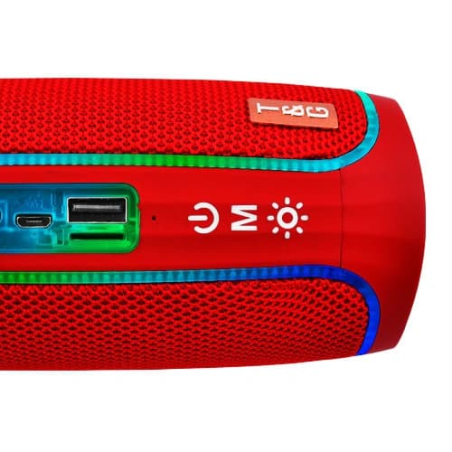 Bluetooth-колонка TG288 з RGB ПІДСВІЧУВАННЯМ, speakerphone, радіо, red — фото 3