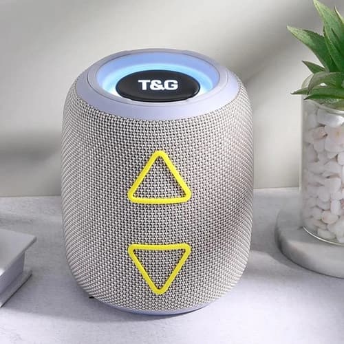 Bluetooth-колонка TG655 з RGB ПІДСВІЧУВАННЯМ, speakerphone, радіо, grey — фото 5