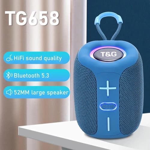 Bluetooth-колонка TG658 з RGB ПІДСВІЧУВАННЯМ, speakerphone, радіо, blue — фото 2
