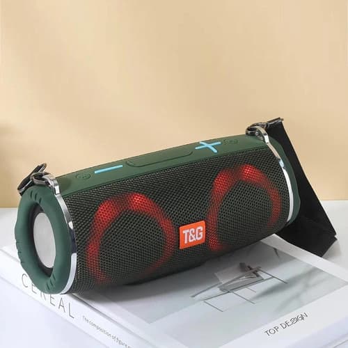 Bluetooth-колонка TG642 з RGB ПІДСВІЧУВАННЯМ, speakerphone, радіо, green — фото 2