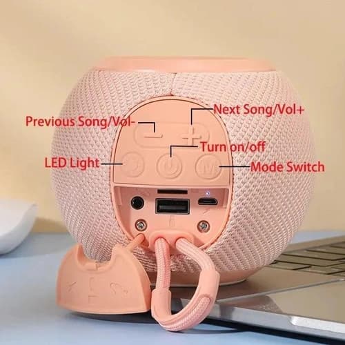 Bluetooth-колонка TG337 з RGB ПІДСВІЧУВАННЯМ, speakerphone, радіо, pink — фото 5