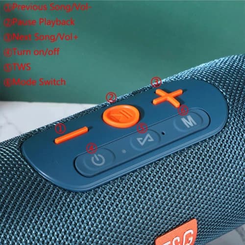 Bluetooth-колонка TG341, з функцією speakerphone, радіо, blue — фото 6