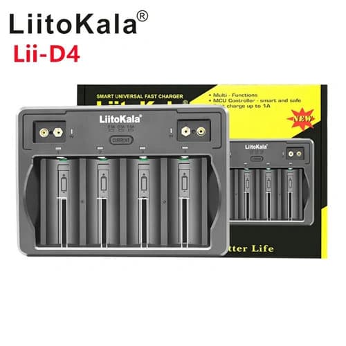 Зарядний пристрій LiitoKala Lii-D4, 4x26650/ 18650/ 21700/ 18500/ 26700/ 16340/ 22650/ AA/ AAA/ AA — фото 3