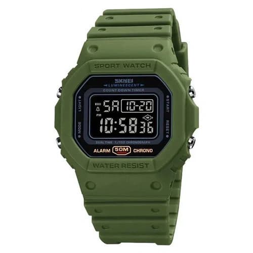 Годинники наручні 1628AGBK SKMEI, ARMY GREEN-BLACK — фото 1