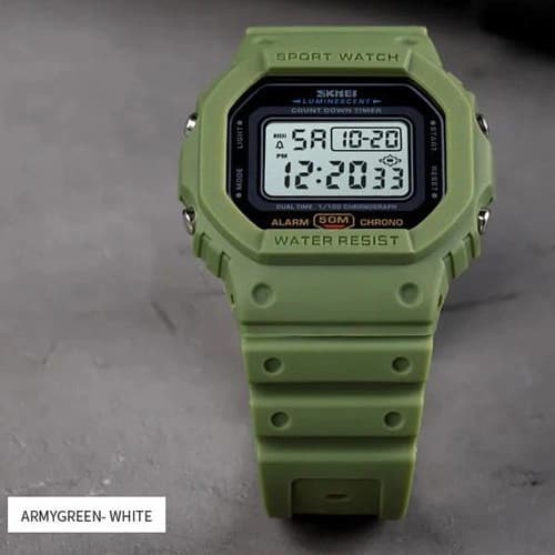 Годинники наручні 1628AGWT SKMEI, ARMY GREEN-WHITE — фото 3