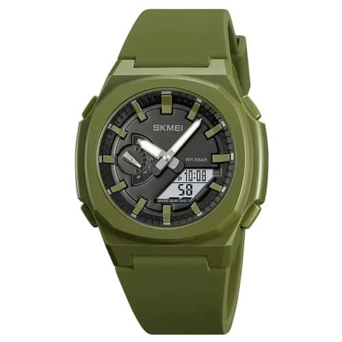 Годинники наручні 2091AGWT SKMEI, ARMY GREEN-WHITE — фото 1