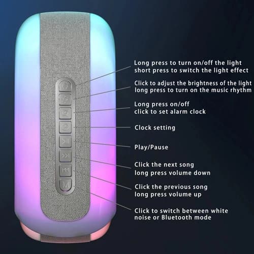 Light Sound Machine N70, RGB нічник, годинник, Bluetooth колонка — фото 6