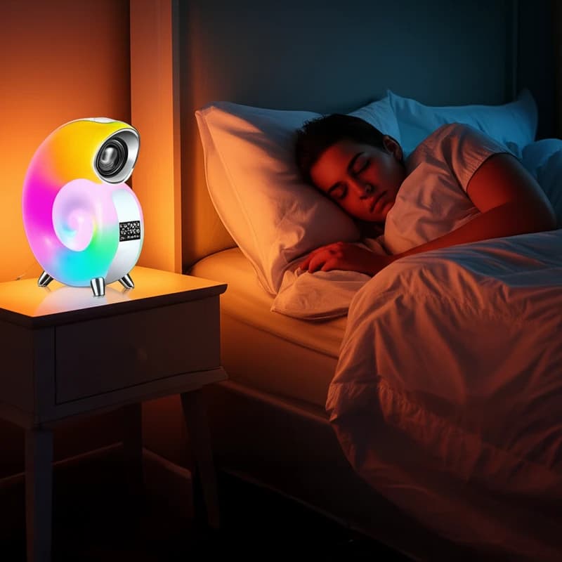 Light Sound Machine N70, RGB нічник, годинник, Bluetooth колонка — фото 8