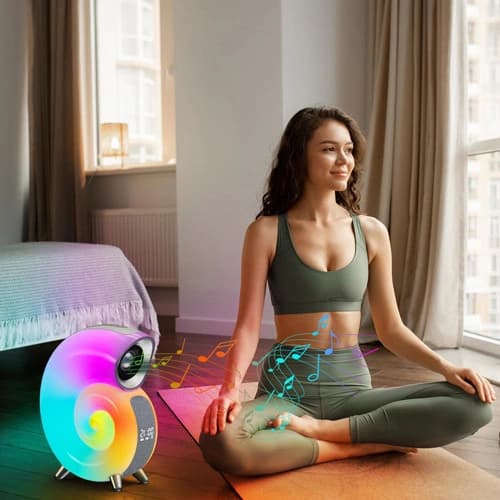 Light Sound Machine N70, RGB нічник, годинник, Bluetooth колонка — фото 9