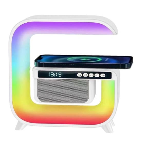 Light Sound Machine XM-G3, RGB нічник, годинник, бездротова зарядка, Bluetooth колонка — фото 2