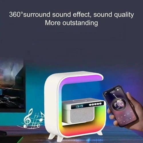 Light Sound Machine XM-G3, RGB нічник, годинник, бездротова зарядка, Bluetooth колонка — фото 5
