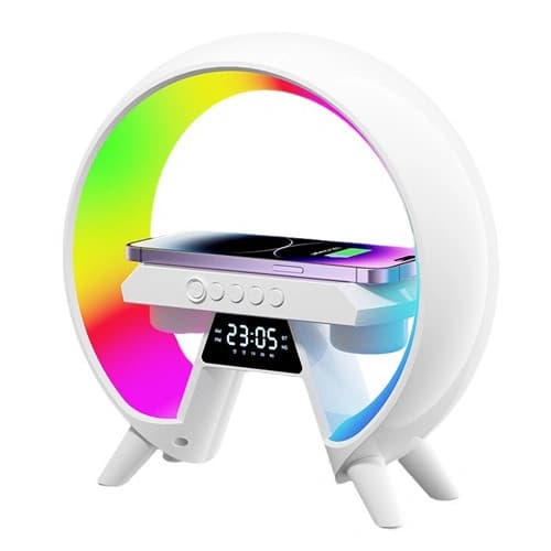 Light Sound Machine XM-X63, RGB нічник, годинник, бездротова зарядка, Bluetooth колонка — фото 2