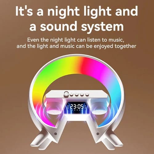 Light Sound Machine XM-X63, RGB нічник, годинник, бездротова зарядка, Bluetooth колонка — фото 5