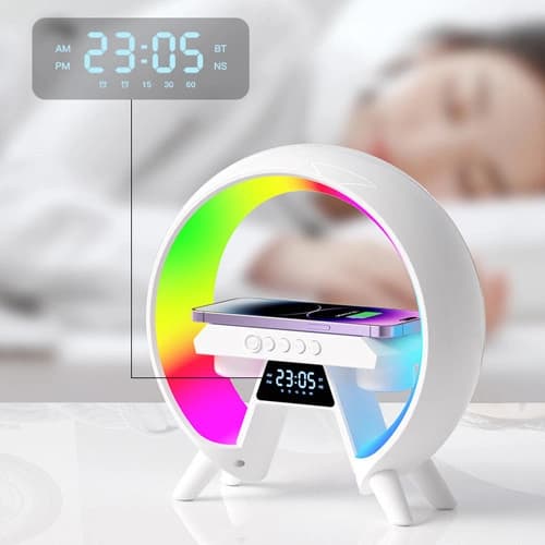 Light Sound Machine XM-X63, RGB нічник, годинник, бездротова зарядка, Bluetooth колонка — фото 7