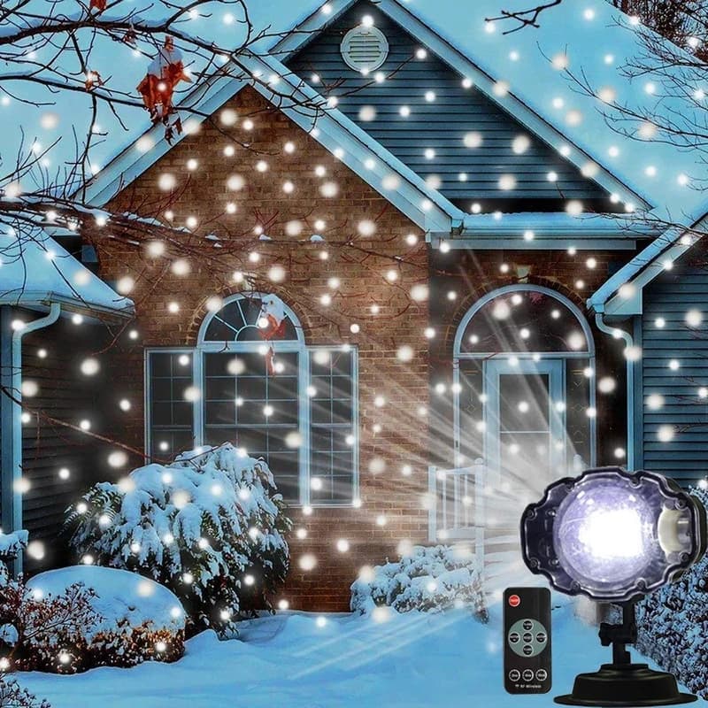 Світлодіодний лазерний проектор Star Shower Snow 809-white, будинок + вулиця, 2 кронштейни, Waterproof — фото 3
