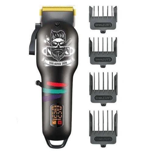 Акумуляторна машника для стриження (clipper) VGR V-699 BLACK, 4 насадки, LED display — фото 5