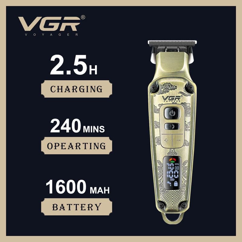 Тример VGR V-901, 4 насадки, LED display — фото 4