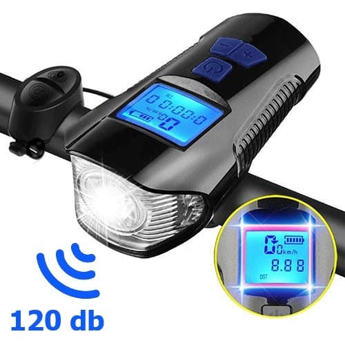 Велоліхтар з комп'ютером та сигналом XA-585-T6+2LED