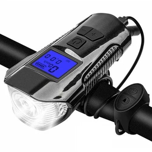 Велоліхтар з комп'ютером та сигналом XA-585-T6+2LED, виносна кнопка, Waterproof, Li-Ion акумулятор, ЗП microUSB — фото 2