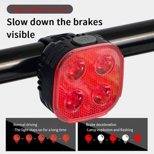 Велоліхтар FY-328S-4LED(Red) з автоматичною системою START/STOP, waterproof, Li-Ion акумулятор, ЗП Type-C — фото 2