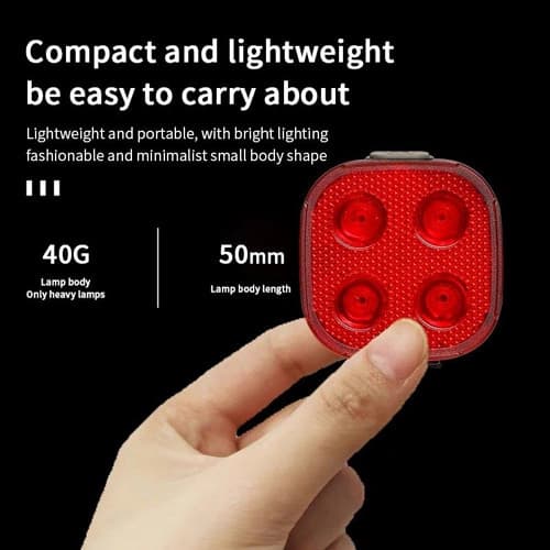 Велоліхтар FY-328S-4LED(Red) з автоматичною системою START/STOP, waterproof, Li-Ion акумулятор, ЗП Type-C — фото 8