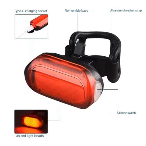 Велоліхтар MY-2106-38LED, waterproof, Li-Ion акумулятор, ЗП Type-C — фото 6