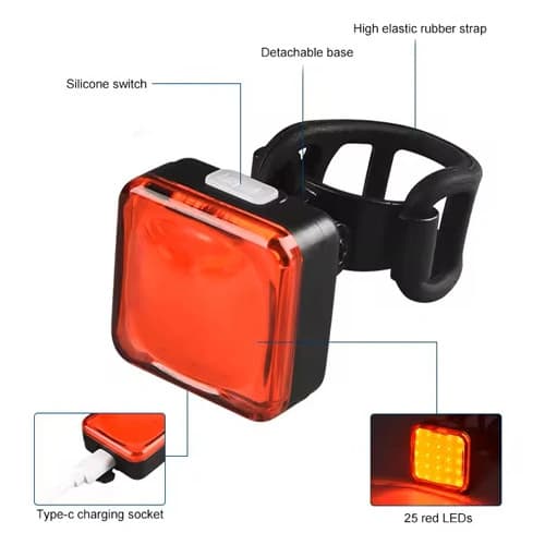 Велоліхтар MY-2107-25LED, waterproof, Li-Ion акумулятор, ЗП Type-C — фото 6