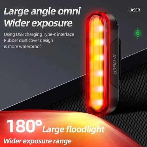 Велоліхтар LEADBIKE LD80-6LED з лазерною розміткою, waterproof, Li-Ion акумулятор, ЗП Type-C — фото 3