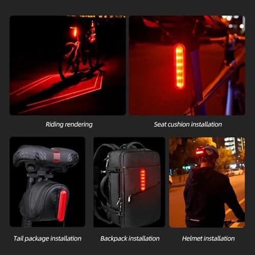 Велоліхтар LEADBIKE LD80-6LED з лазерною розміткою, waterproof, Li-Ion акумулятор, ЗП Type-C — фото 8