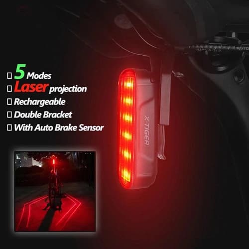 Велоліхтар LEADBIKE LD80-6LED з лазерною розміткою, waterproof, Li-Ion акумулятор, ЗП Type-C — фото 10