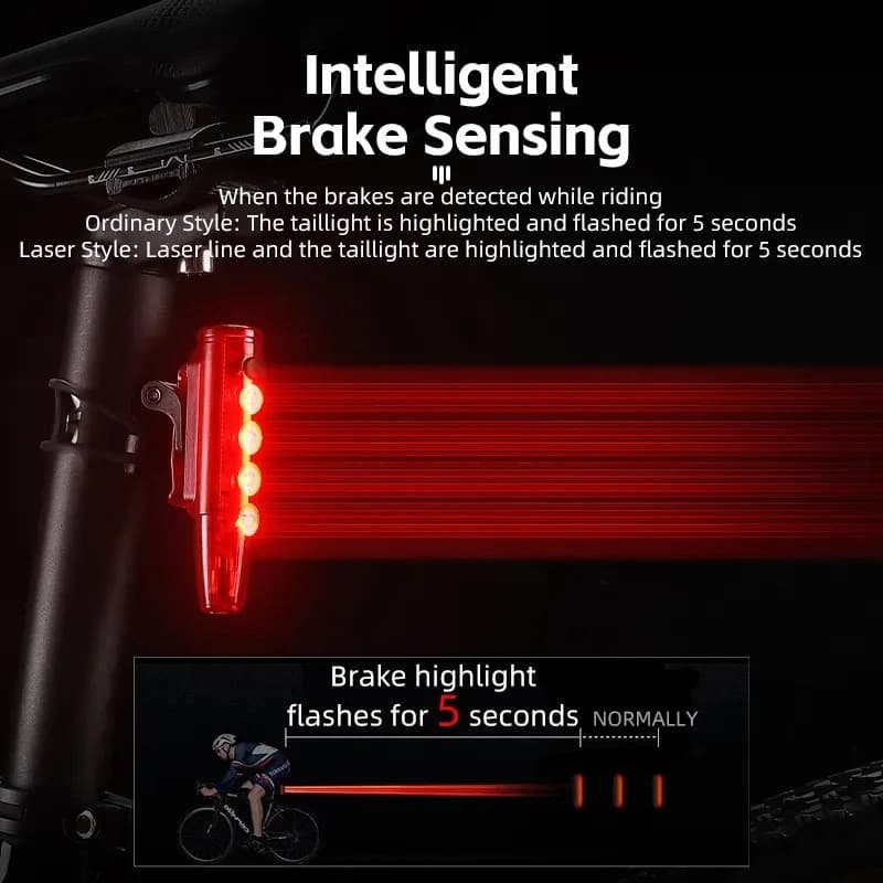 Велоліхтар LEADBIKE LD77-LS-4LED з лазерною розміткою, waterproof, Li-Ion акумулятор, ЗП Type-C — фото 3