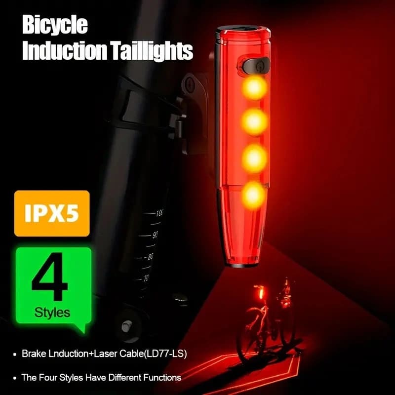 Велоліхтар LEADBIKE LD77-LS-4LED з лазерною розміткою, waterproof, Li-Ion акумулятор, ЗП Type-C — фото 10