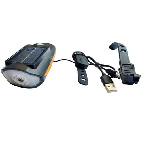 Велоліхтар із сигналом 7599/S7588, сонячна батарея, Waterproof, Li-Ion акумулятор, ЗП Type-C — фото 2